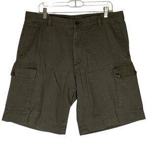 Nautica Clipper Mens Cargo Shorts Size 36 Relaxed Fit Army Green Cotton